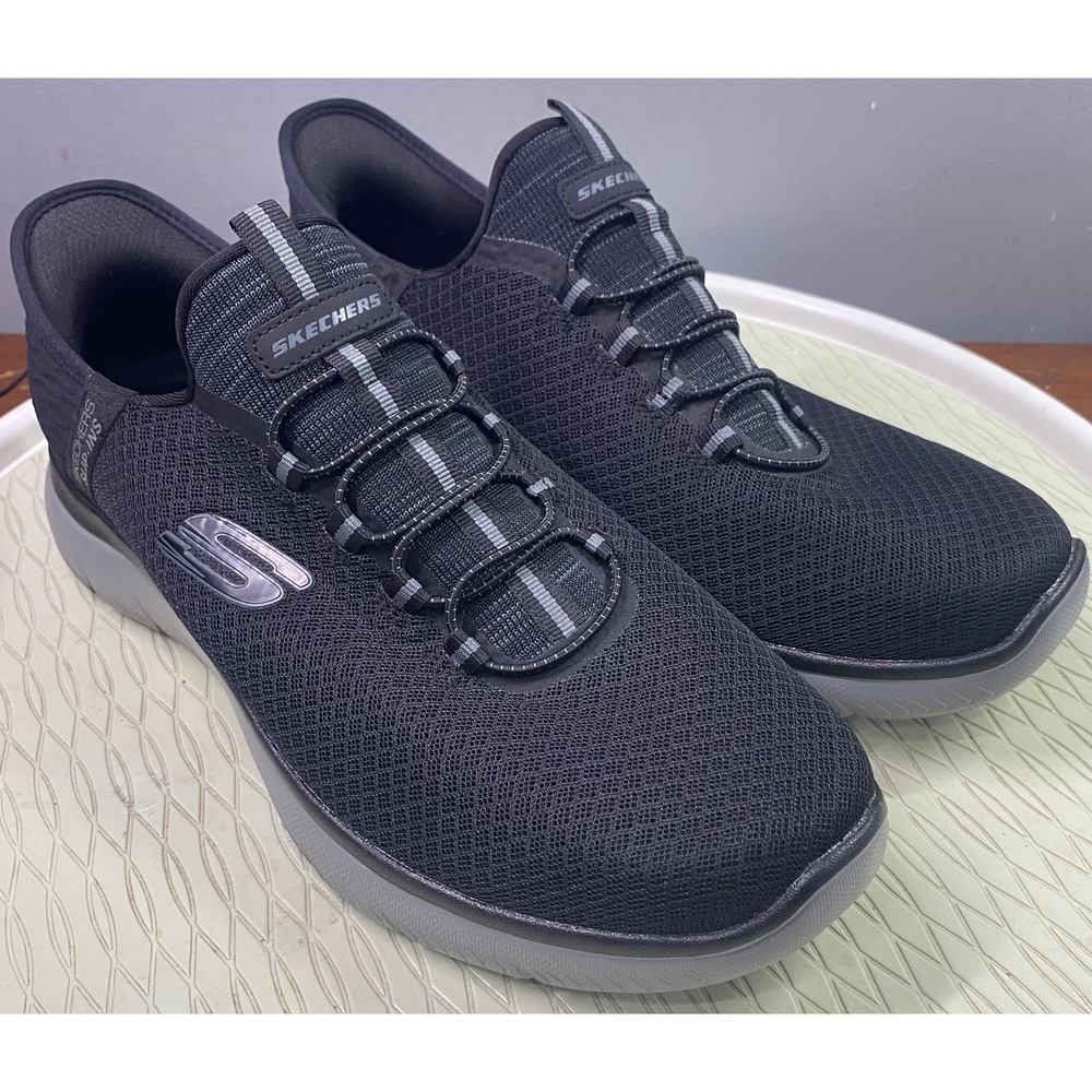 Skechers Men Hands Free Slip-Ins Summits High Range Mem.Foam Shoes Black 9.5Wide